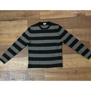 Men’s Trevero Casual Striped Long Sleeve Crewneck Sweater wool blend size M